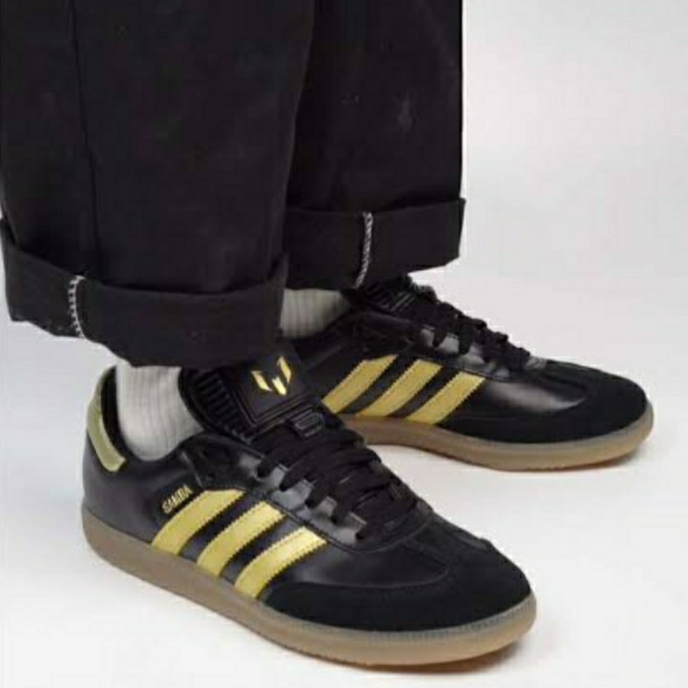 Adidas Samba Messi Black Gold Sneakers